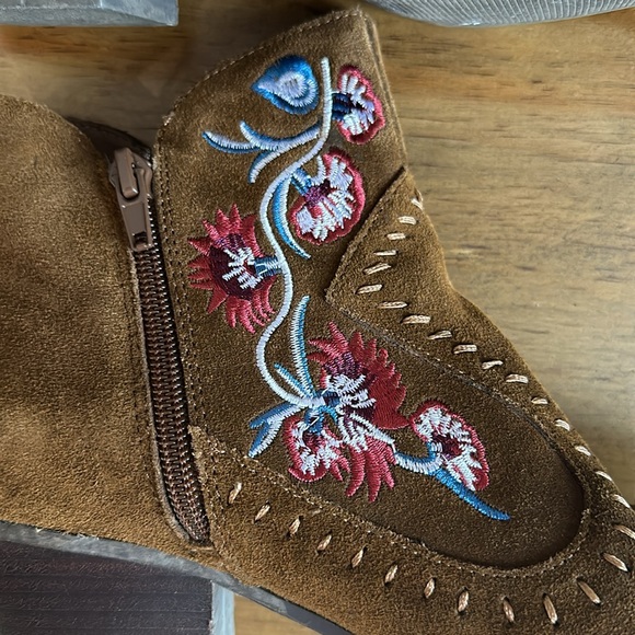 Carlos Santana Vivien Bourbon Brown Ankle Boots Booties - Picture 11 of 14